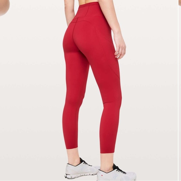 lululemon athletica Pants - LULULEMON FAST & FREE 7/8 TIGHT II NON REFLECTIVE DARK RED 25”